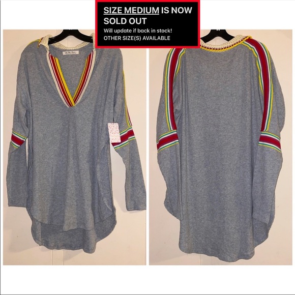 🏷 🆕 Free People Gray Crotchet Collar Sweater Top - Picture 8 of 16